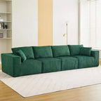 Divano Sezionale Cloud Modulare Moderno Lineare da 348 cm con Chaise Longue, Tessuto in Velluto a Coste, Nessun Montaggio Richiesto, Divano Letto Convertibile a Compressione