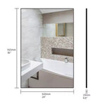 Specchio da bagno moderno nero 36x24: cornice in alluminio, verticale/orizzontale, decorativo