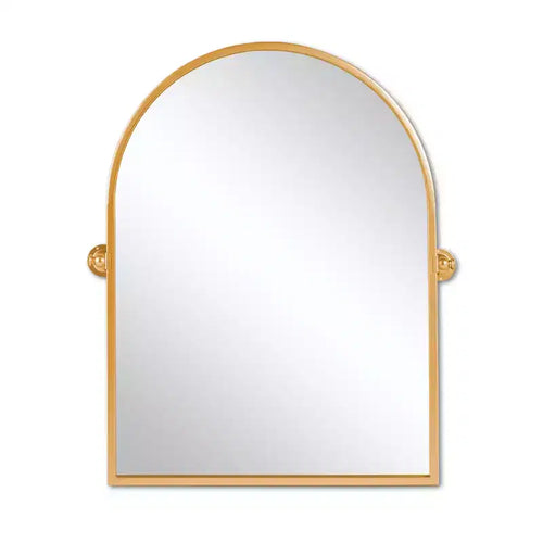 HomeRoots 36 Gold Metal Arch Tilting Framed Accent Mirror