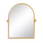 Specchio Accent con Cornice Inclinabile ad Arco in Metallo Dorato, 36