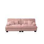 Divano a 2 Posti Cloud con 2 Cuscini Seduta, 2 Cuscini Lombari e 2 Cuscini Decorativi per Soggiorno Rosa