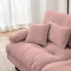 Divano a 2 Posti Cloud con 2 Cuscini Seduta, 2 Cuscini Lombari e 2 Cuscini Decorativi per Soggiorno Rosa