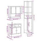 Set Mobili da Bagno con Mensola 3 pz Legno Multistrato Moderno Compatto