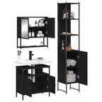 Set Mobili da Bagno con Mensola 3 pz Legno Multistrato Moderno Compatto