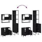 Set Mobili da Bagno con Mensola 3 pz Legno Multistrato Moderno Compatto