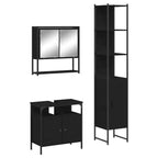 Set Mobili da Bagno con Mensola 3 pz Legno Multistrato Moderno Compatto