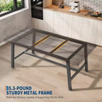 Tavolo da pranzo industriale per 4-6 persone, tavolo da cucina lungo 160 cm in legno con robusta struttura in metallo e finitura marrone rustico - Posti a sedere per 4 rettangolari
