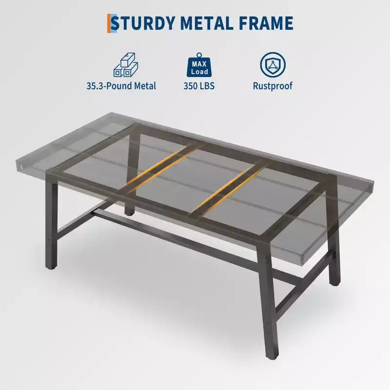 Tavolo da pranzo industriale per 4-6 persone, tavolo da cucina lungo 160 cm in legno con robusta struttura in metallo e finitura marrone rustico - Posti a sedere per 4 rettangolari