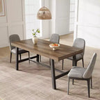 Tavolo da pranzo industriale per 4-6 persone, tavolo da cucina lungo 160 cm in legno con robusta struttura in metallo e finitura marrone rustico - Posti a sedere per 4 rettangolari