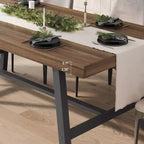 Tavolo da pranzo industriale per 4-6 persone, tavolo da cucina lungo 160 cm in legno con robusta struttura in metallo e finitura marrone rustico - Posti a sedere per 4 rettangolari