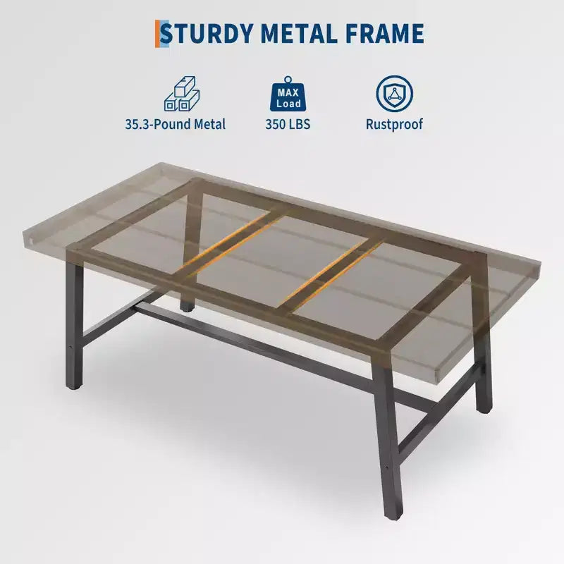 Tavolo da pranzo industriale per 4-6 persone, tavolo da cucina lungo 160 cm in legno con robusta struttura in metallo e finitura marrone rustico - Posti a sedere per 4 rettangolari
