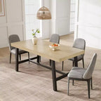 Tavolo da pranzo industriale per 4-6 persone, tavolo da cucina lungo 160 cm in legno con robusta struttura in metallo e finitura marrone rustico - Posti a sedere per 4 rettangolari