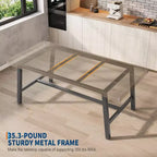 Tavolo da pranzo industriale per 4-6 persone, tavolo da cucina lungo 160 cm in legno con robusta struttura in metallo e finitura marrone rustico - Posti a sedere per 4 rettangolari