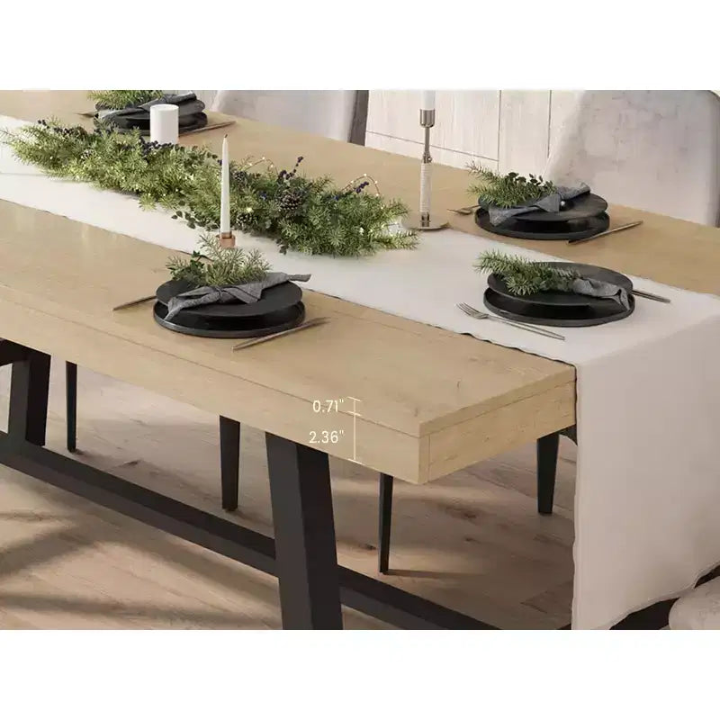 Tavolo da pranzo industriale per 4-6 persone, tavolo da cucina lungo 160 cm in legno con robusta struttura in metallo e finitura marrone rustico - Posti a sedere per 4 rettangolari