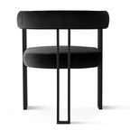 Set tavolo da pranzo allungabile da 47-83" per 8 persone, tavolo nero e 8 poltrone in velluto con eleganti gambe in metallo, ideale per riunioni