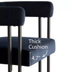 Set tavolo da pranzo allungabile da 47-83" per 8 persone, tavolo nero e 8 poltrone in velluto con eleganti gambe in metallo, ideale per riunioni