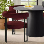 Set tavolo da pranzo allungabile da 120-210 cm per 4 persone, tavolo nero e 4 sedie da pranzo imbottite in velluto con gambe in metallo, stile moderno