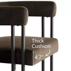 Set tavolo da pranzo allungabile da 120-210 cm per 4 persone, tavolo nero e 4 sedie da pranzo imbottite in velluto con gambe in metallo, stile moderno