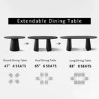 Set tavolo da pranzo allungabile da 120-210 cm per 4 persone, tavolo nero e 4 sedie da pranzo imbottite in velluto con gambe in metallo, stile moderno