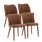 Sedie da pranzo set di 2, sedie moderne in lino per cucina con gambe in metallo, schienale alato e cuscini spessi, piedini regolabili per sala da pranzo, camera da letto, soggiorno