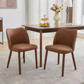 Dining Chairs Set of 2,Modern Flax Kitchen Chairs with Metal Legs,Wing Backrest & Thick Cushions,Leveling Feet for Dining Room, Bedroom,Living Room
