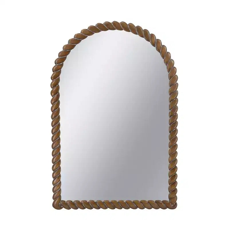 Specchio da Parete Moderno in Legno, Specchio da Bagno Marrone, Specchio Decorativo per Soggiorno, Ingresso o Camera da Letto