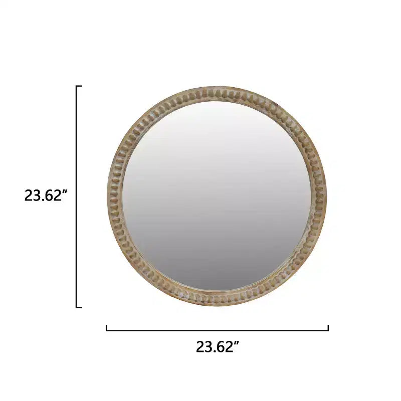 Specchio da parete rotondo moderno decorativo con cornice perline, specchio da bagno, specchio decorativo per soggiorno o ingresso