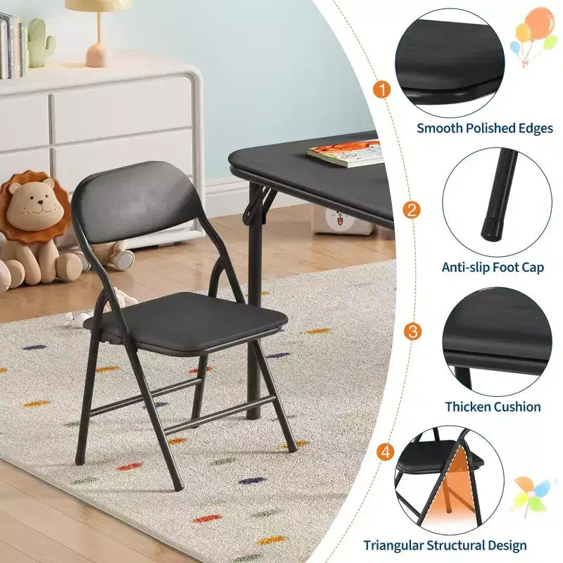 Tavolo Pieghevole Imbottito per Bambini, Leggero, Richiudibile, Nessun Montaggio Richiesto, per Sala Giochi, Pranzo, (Solo un Tavolo)