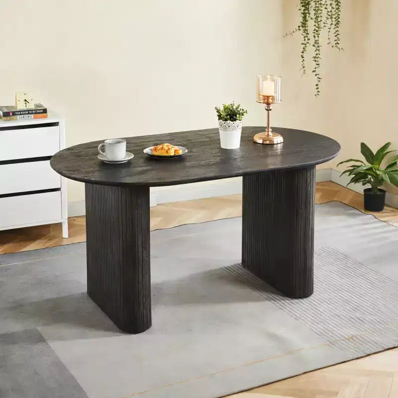 Tavolo da pranzo allungabile con piano in MDF e gambe in metallo, per sala da pranzo, ufficio o tavolino da caffè