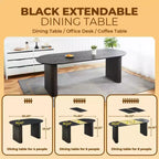 Tavolo da pranzo allungabile con piano in MDF e gambe in metallo, per sala da pranzo, ufficio o tavolino da caffè