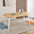 Extendable Dining Table with Metal Leg and MDF Top, 100/140/180x100x75cm, Oak Finish, for Multiple Uses