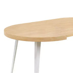 Tavolo da Pranzo Allungabile con Gamba in Metallo e Piano in MDF, 100/140/180x100x75cm, Finitura Rovere, Multiuso