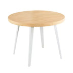 Tavolo da Pranzo Allungabile con Gamba in Metallo e Piano in MDF, 100/140/180x100x75cm, Finitura Rovere, Multiuso