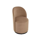 HomeRoots Brown and Black Velvet Curved Back Swivel Dining Arm Chair