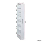 Scaffale portaoggetti estraibile multifunzionale a 7 livelli, 71 cm, scaffale aperto su un lato, organizer per cucina, soggiorno e spazi stretti, bianco