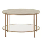 Celsus Coffee Table - Champagne Gold/White Marble - iNSPIRE Q