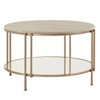 Tavolino Celsus - Oro Champagne/Marmo Bianco