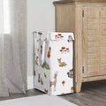 Cesto Portabiancheria Pieghevole per Bambini e Bambine, Unisex/Neutro, con Manici, Acquerello Animali del Bosco, Verde, Marrone e Rosso