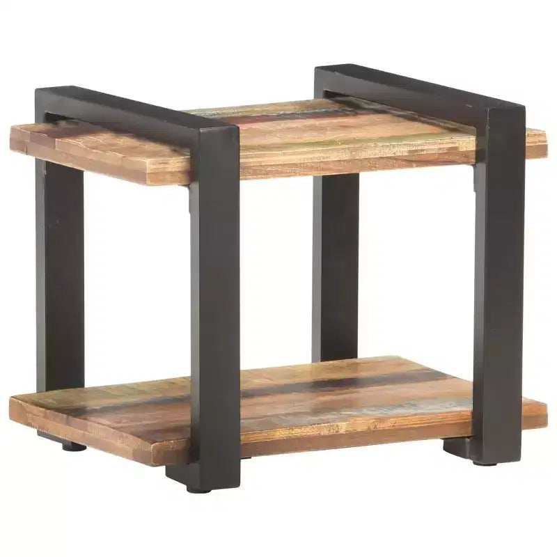 Comodino Legno naturale Legno di mango grezzo, ferro Medium