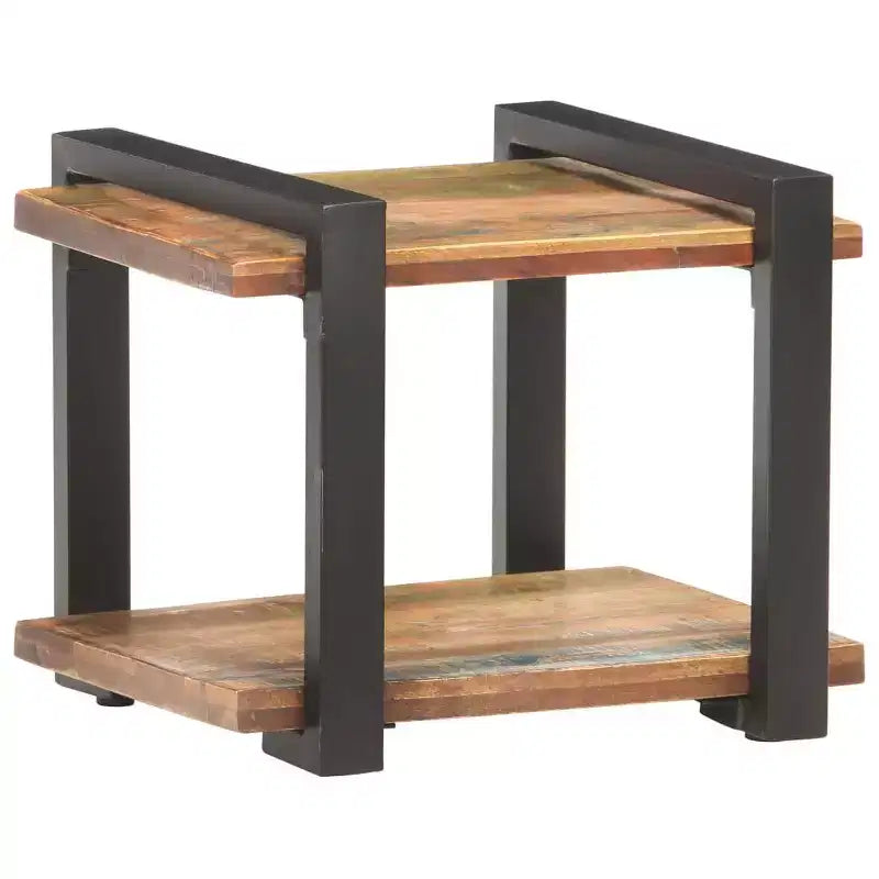 Comodino Legno naturale Legno di mango grezzo, ferro Medium