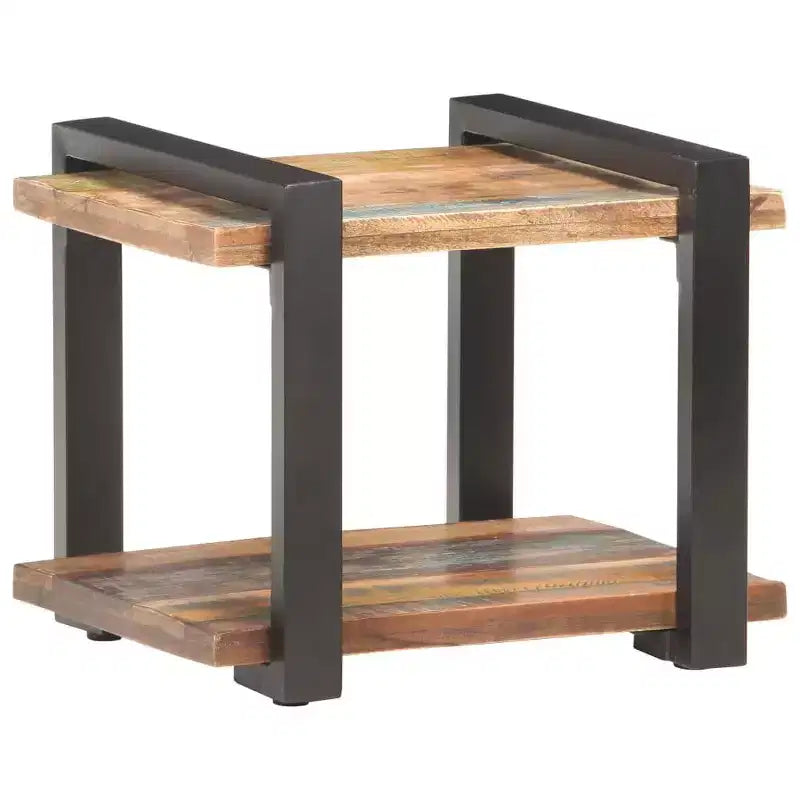 Comodino Legno naturale Legno di mango grezzo, ferro Medium