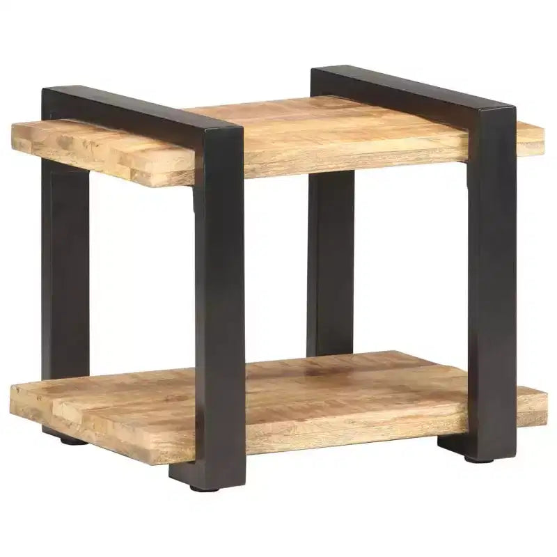 Comodino Legno naturale Legno di mango grezzo, ferro Medium