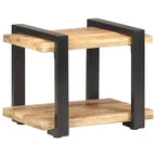 Comodino Legno naturale Legno di mango grezzo, ferro Medium