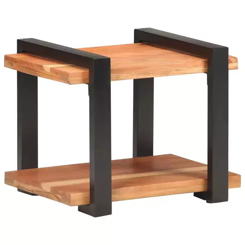 Comodino Legno naturale Legno di mango grezzo, ferro Medium