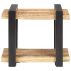 Comodino Legno naturale Legno di mango grezzo, ferro Medium