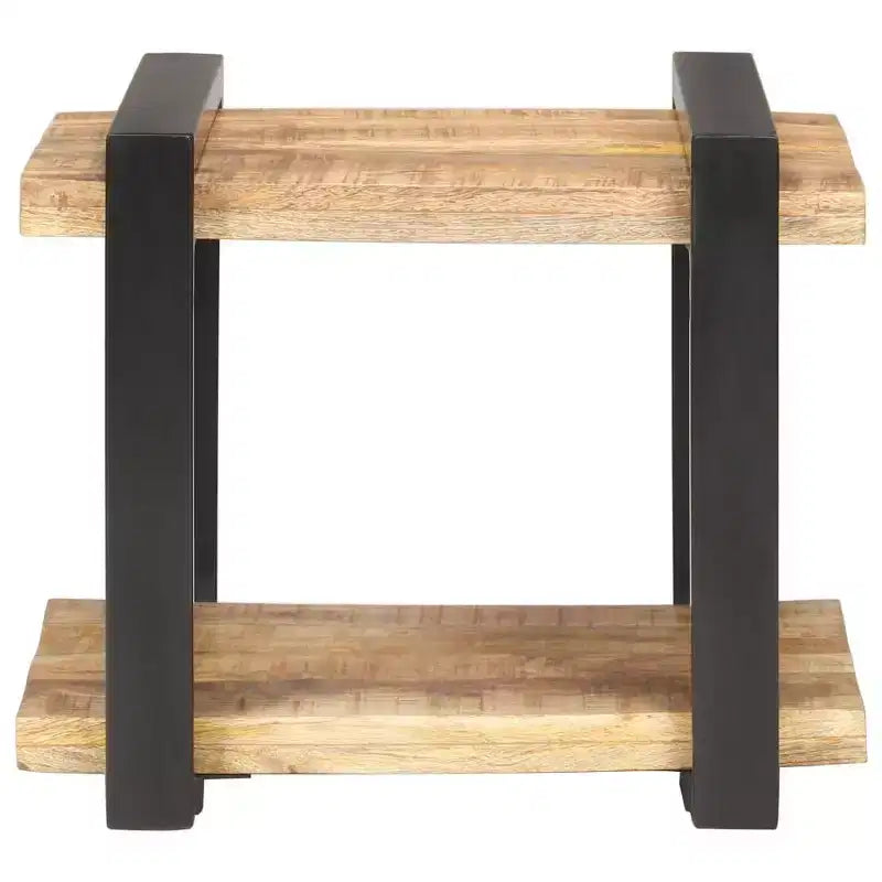 Comodino Legno naturale Legno di mango grezzo, ferro Medium