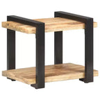 Comodino Legno naturale Legno di mango grezzo, ferro Medium