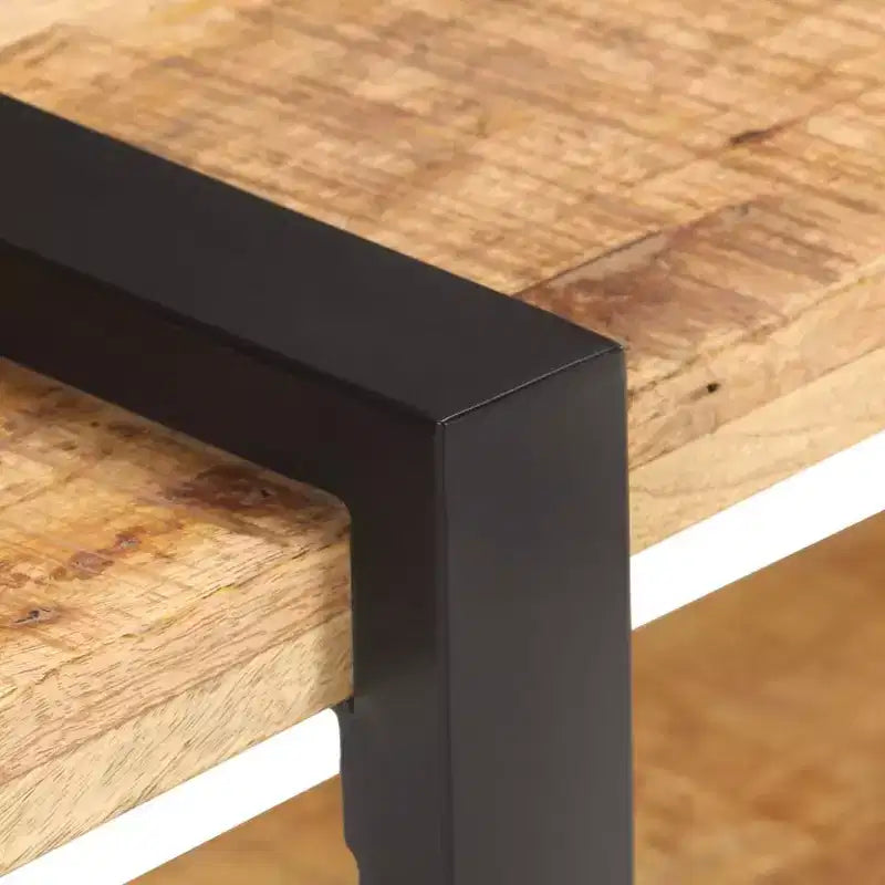 Comodino Legno naturale Legno di mango grezzo, ferro Medium