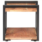 Comodino Legno naturale Legno di mango grezzo, ferro Medium
