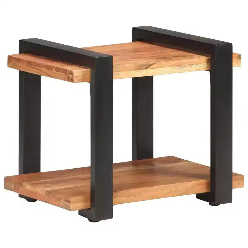 Comodino Legno naturale Legno di mango grezzo, ferro Medium